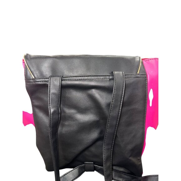 Juicy Couture Pink & Black Backpack With Logo Lining & Gold Accents - Picture 3 of 10